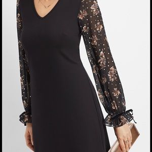Maurice’s floral chiffon sleeve ponte dress